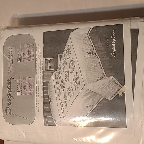 Cross Stitch Quilt King Size Vintage NWT - Picture 1 of 8